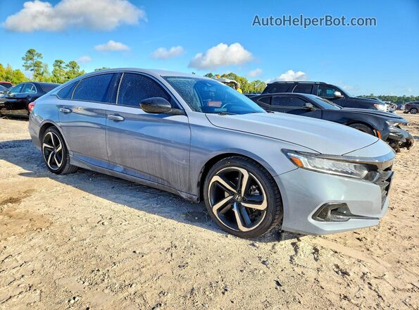 1HGCV1F49MA035443 2021 HONDA ACCORD Серый Передняя правая четверть