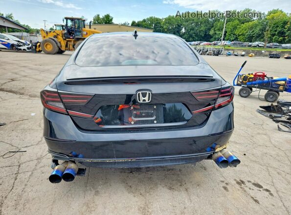 1HGCV1F4XJA049444 2018 HONDA ACCORD Black Вид ззаду