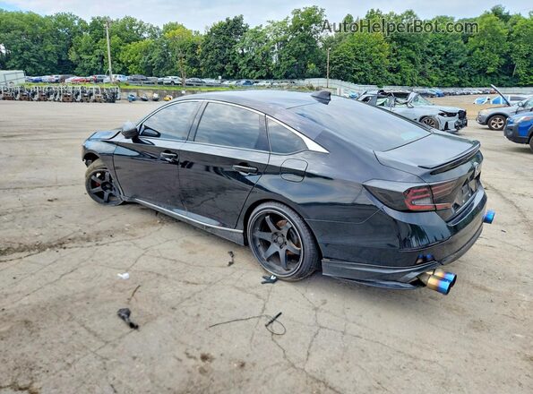 1HGCV1F4XJA049444 2018 HONDA ACCORD Black Задня ліва чверть