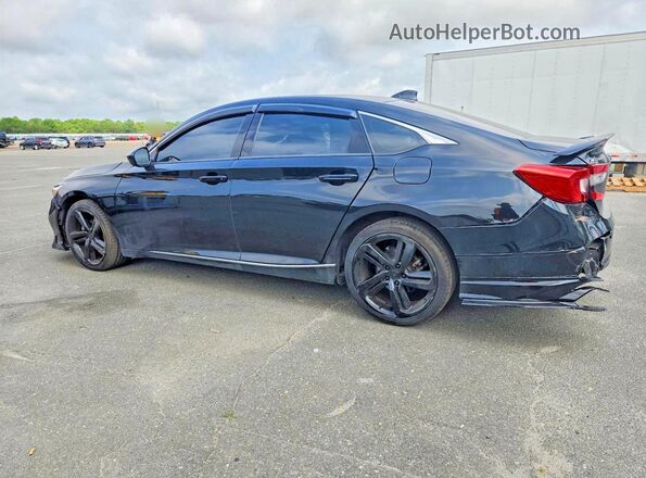 1HGCV1F4XKA144913 2019 HONDA ACCORD Черный Задняя левая четверть