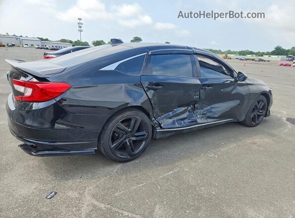 1HGCV1F4XKA144913 2019 HONDA ACCORD Черный Задняя правая четверть