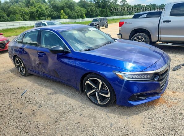 1HGCV1F4XNA006616 2022 HONDA ACCORD Синий Передняя правая четверть