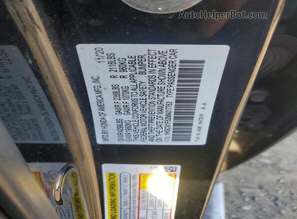 1HGCV1F52MA017763 2021 HONDA ACCORD Black Շարժիչի բաժամունքի տեսք