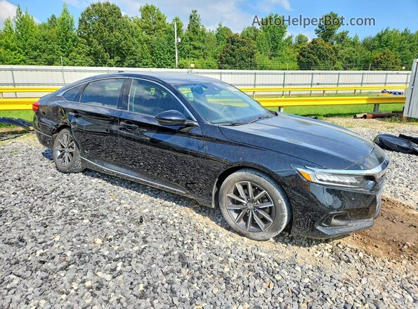 1HGCV1F54MA118884 2021 HONDA ACCORD Black Przód prawy