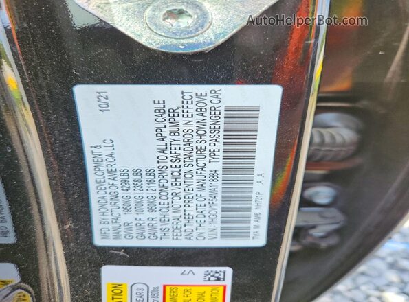1HGCV1F54MA118884 2021 HONDA ACCORD Black Widok komory silnika