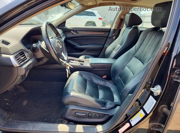 1HGCV1F55JA024718 2018 HONDA ACCORD Black Вид салону спереду