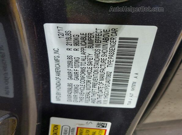 1HGCV1F57JA070602 2018 HONDA ACCORD Gray Engine compartment view