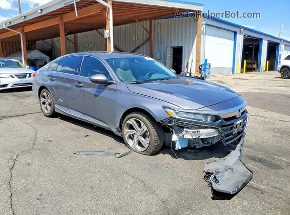 1HGCV1F58JA128958 2018 HONDA ACCORD Серый Передняя правая четверть