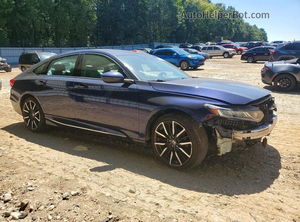 1HGCV1F64JA010219 2018 HONDA ACCORD Blue Delantero derecho