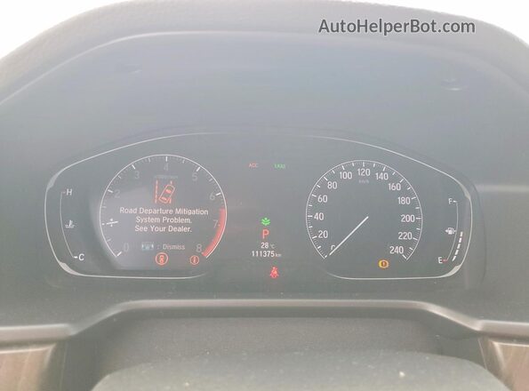 1HGCV1F90KA805814 2019 HONDA ACCORD White ხელსაწყოთა პანელის ხედი