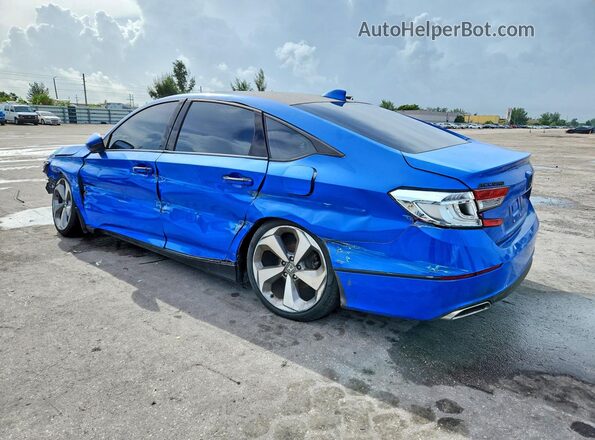 1HGCV1F92JA003022 2018 HONDA ACCORD Blue Trasero izquierdo
