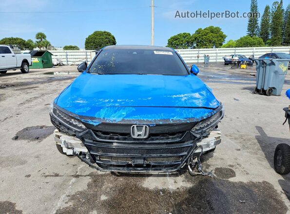 1HGCV1F92JA003022 2018 HONDA ACCORD Blue Vista frontal