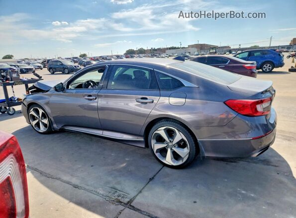 1HGCV1F93JA076786 2018 HONDA ACCORD Gray Задня ліва чверть