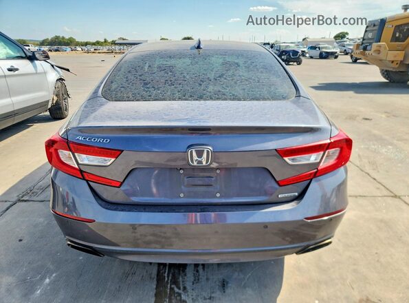 1HGCV1F93JA076786 2018 HONDA ACCORD Gray Вид ззаду
