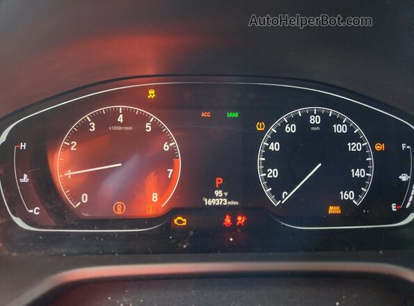 1HGCV1F93JA076786 2018 HONDA ACCORD Gray Вид щитка приладів