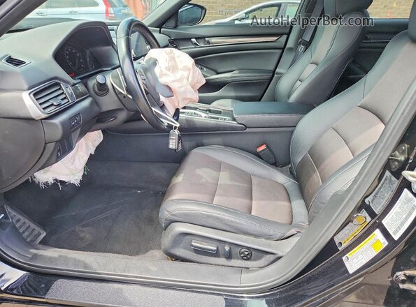 1HGCV2F31LA013173 2020 HONDA ACCORD Black წინა სალონის ხედი