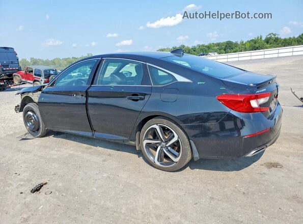 1HGCV2F32JA010747 2018 HONDA ACCORD Black Trasero izquierdo