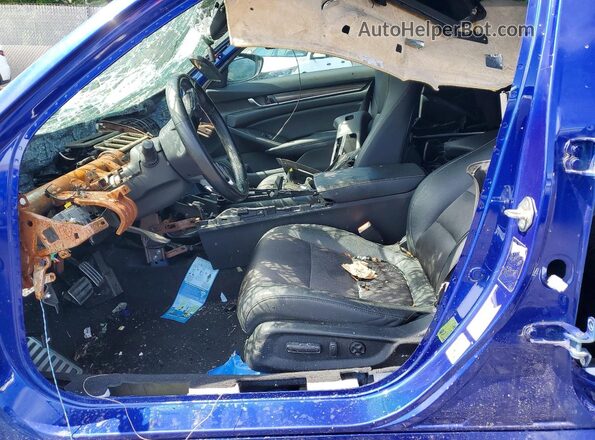 1HGCV2F32KA001046 2019 HONDA ACCORD Blue Вид салону спереду