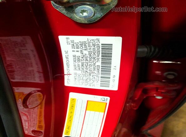 1HGCV2F33JA045328 2018 HONDA ACCORD Red Vista del compartimento del motor