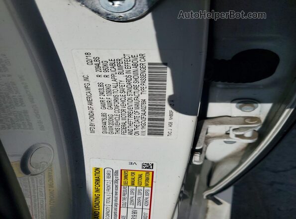 1HGCV2F34JA027694 2018 HONDA ACCORD White Widok komory silnika