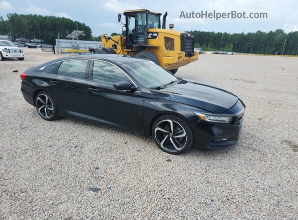 1HGCV2F35KA030573 2019 HONDA ACCORD Black Передня права чверть