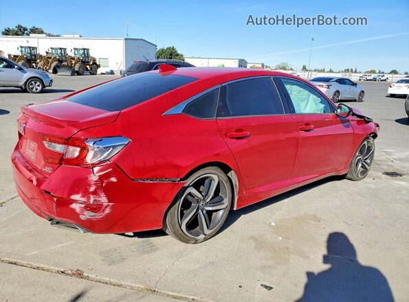 1HGCV2F37JA027060 2018 HONDA ACCORD Red Tył prawy