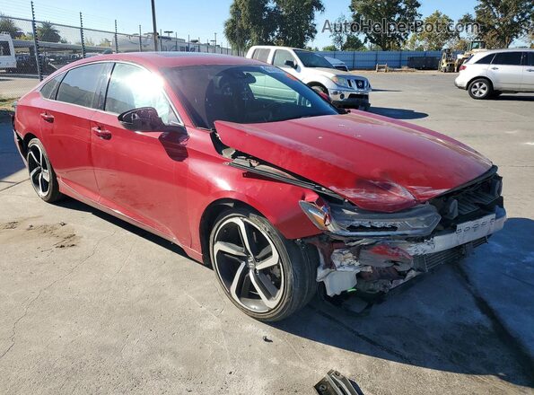 1HGCV2F37JA027060 2018 HONDA ACCORD Red Przód prawy