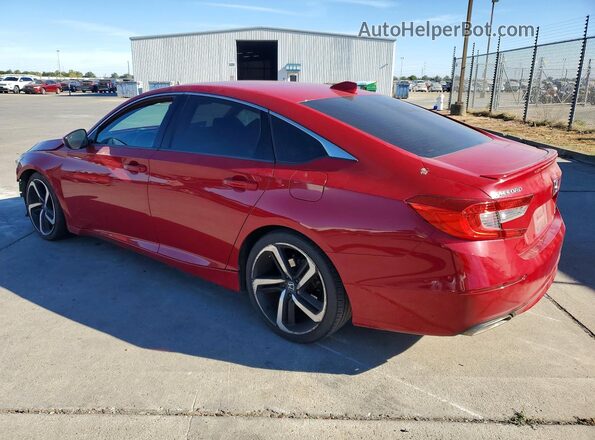 1HGCV2F37JA027060 2018 HONDA ACCORD Red Tył lewy