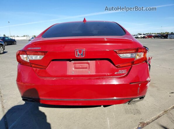 1HGCV2F37JA027060 2018 HONDA ACCORD Red Widok z tyłu
