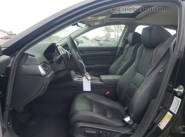 1HGCV3F59KA016375 2019 HONDA ACCORD Black Вид салону спереду