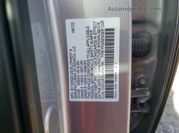 1HGCV3F59NA027980 2022 HONDA ACCORD Серебряный Вид подкапотного пространства