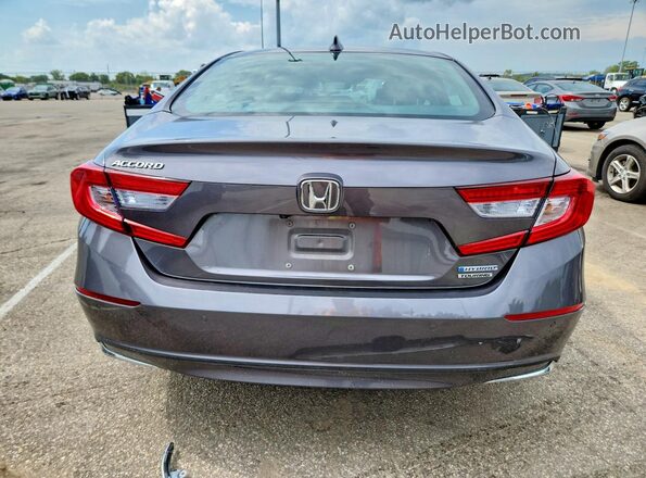 1HGCV3F94KA001477 2019 HONDA ACCORD Gray Rear view
