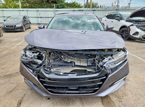 1HGCV3F94KA001477 2019 HONDA ACCORD Gray Front view