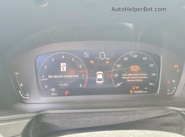 1HGCY1F25SA007786 2025 HONDA ACCORD Red Вид щитка приладів