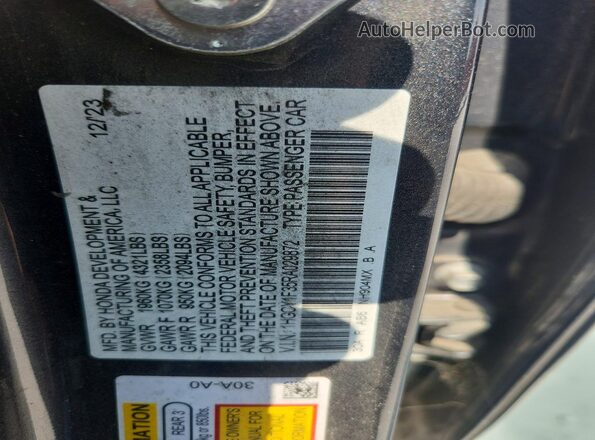 1HGCY1F35RA029872 2024 HONDA ACCORD Gray Вид підкапотного простору