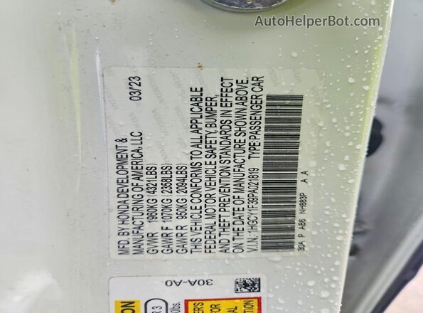 1HGCY1F39PA021819 2023 HONDA ACCORD White Vista del compartimento del motor
