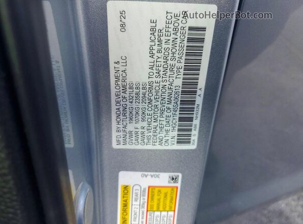 1HGCY1F45SA062613 2025 HONDA ACCORD Silver ძრავის განყოფილების ხედი