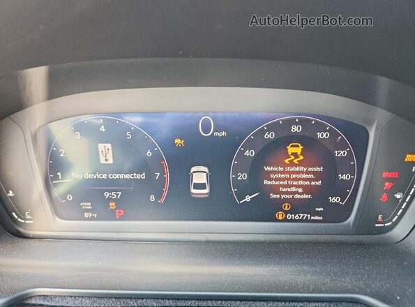 1HGCY1F4XSA050036 2025 HONDA ACCORD White Widok zestawu wskaźników