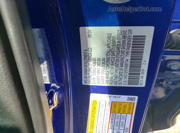 1HGCY2F51RA087744 2024 HONDA ACCORD Синий Вид подкапотного пространства
