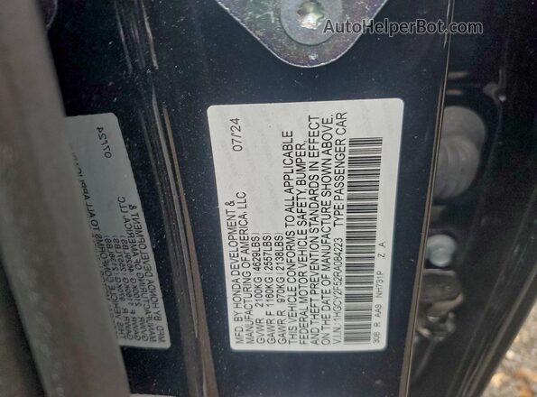 1HGCY2F52RA084223 2024 HONDA ACCORD Blue ძრავის განყოფილების ხედი