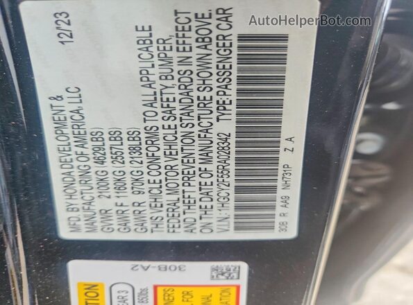 1HGCY2F55RA028342 2024 HONDA ACCORD Black Շարժիչի բաժամունքի տեսք