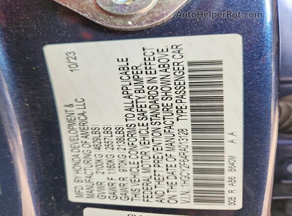 1HGCY2F64RA013128 2024 HONDA ACCORD Blue Engine compartment view