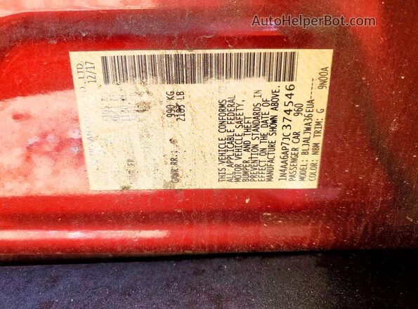 1N4AA6AP7JC374546 2018 NISSAN MAXIMA Maroon Вид підкапотного простору