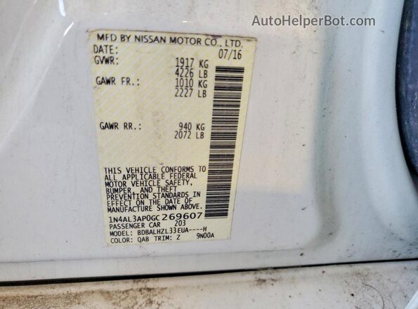 1N4AL3AP0GC269607 2021 NISSAN ALTIMA White Vista del compartimento del motor