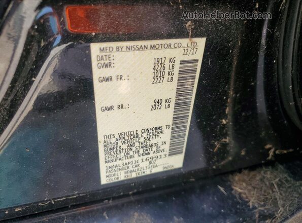 1N4AL3AP1JC169913 2018 NISSAN ALTIMA Black Engine compartment view