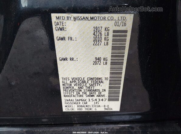 1N4AL3AP6GC154347 2016 NISSAN ALTIMA Gray Engine compartment view