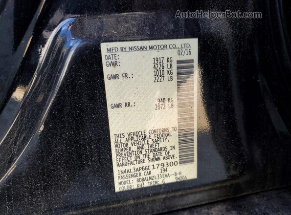 1N4AL3AP6GC179300 2016 NISSAN ALTIMA Black Vista del compartimento del motor
