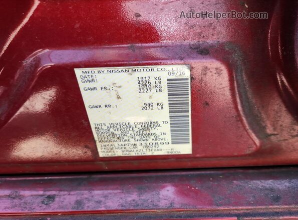 1N4AL3AP7HN310899 2017 NISSAN ALTIMA Red Engine compartment view