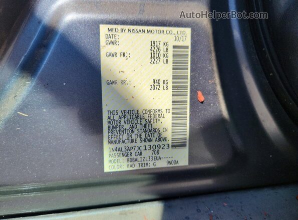 1N4AL3AP7JC130923 2018 NISSAN ALTIMA Gray Vista del compartimento del motor