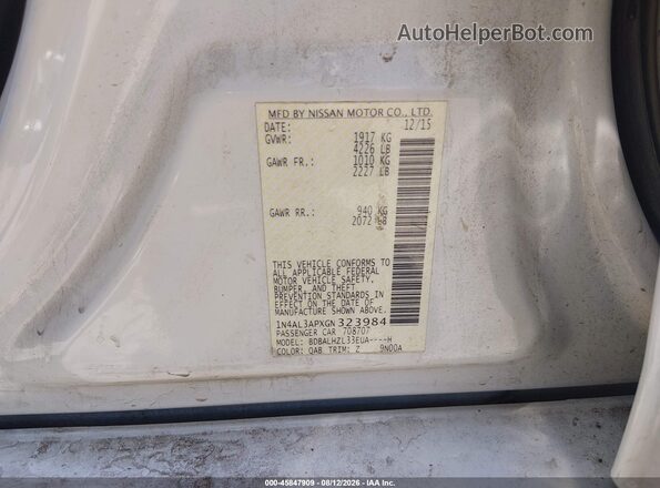 1N4AL3APXGN323984 2016 NISSAN ALTIMA Cream Вид підкапотного простору